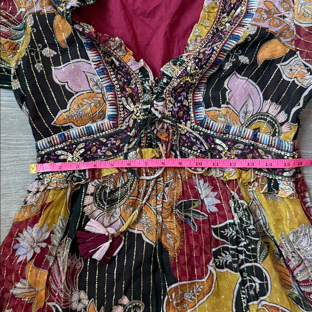 Verb by Pallavi Singhee Anthropologie Beaded Shimmer Mini Dress M - Picture 9 of 10